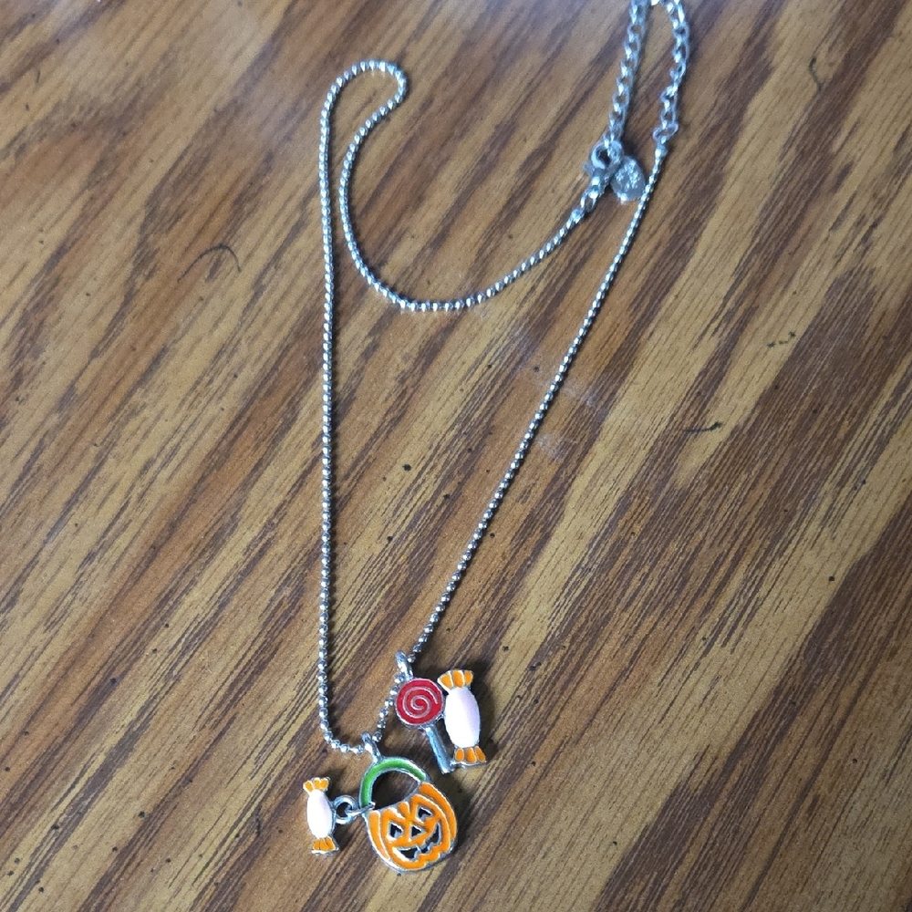 Halloween Pumpkin and Candy Necklace for Kids